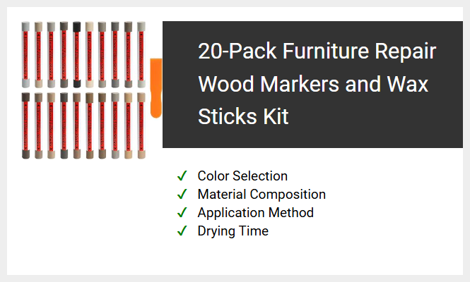 20-Pack Furniture Repair Wood Markers and Wax Sticks Kit