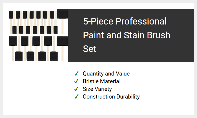 5-Piece Professional Paint and Stain Brush Set