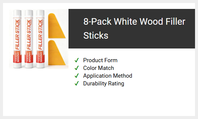 8-Pack White Wood Filler Sticks