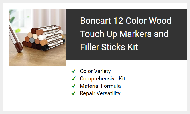 Boncart 12-Color Wood Touch Up Markers and Filler Sticks Kit
