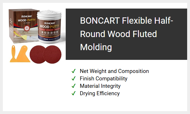 BONCART Flexible Half-Round Wood Fluted Molding