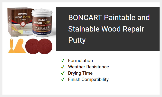 BONCART Paintable and Stainable Wood Repair Putty