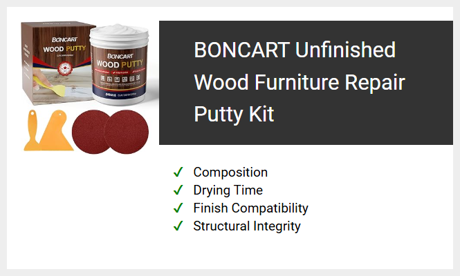 BONCART Unfinished Wood Furniture Repair Putty Kit
