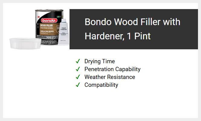 Bondo Wood Filler with Hardener, 1 Pint