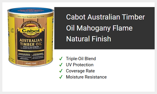 Cabot Australian Timber Oil Mahogany Flame Natural Finish