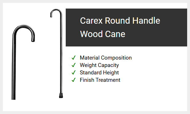Carex Round Handle Wood Cane