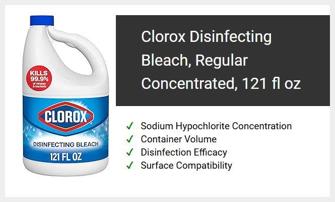 Clorox Disinfecting Bleach, Regular Concentrated, 121 fl oz