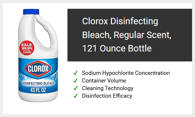 Clorox Disinfecting Bleach, Regular Scent, 121 Ounce Bottle