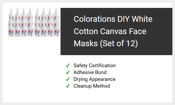 Colorations DIY White Cotton Canvas Face Masks (Set of 12)