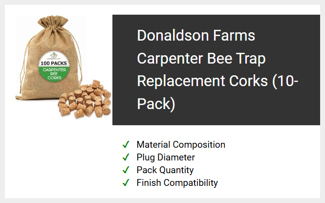 Donaldson Farms Carpenter Bee Trap Replacement Corks (10-Pack)