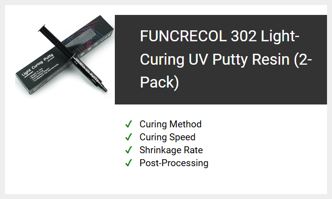 FUNCRECOL 302 Light-Curing UV Putty Resin (2-Pack)