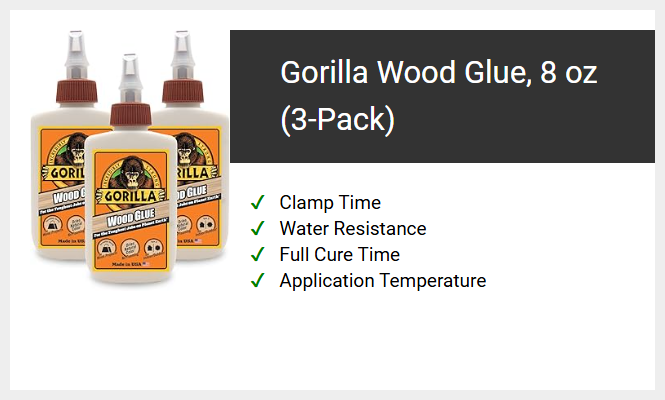 Gorilla Wood Glue, 8 oz (3-Pack)