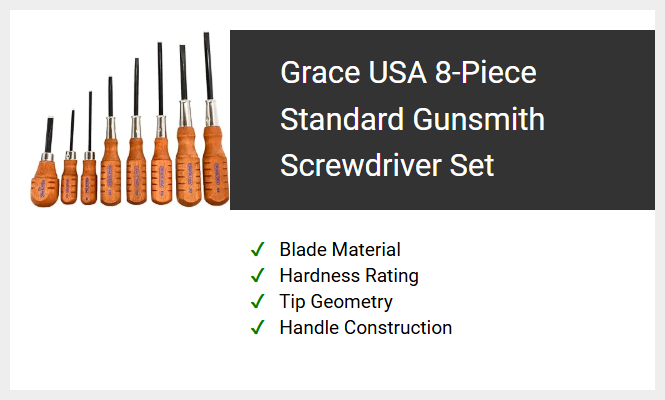 Grace USA 8-Piece Standard Gunsmith Screwdriver Set
