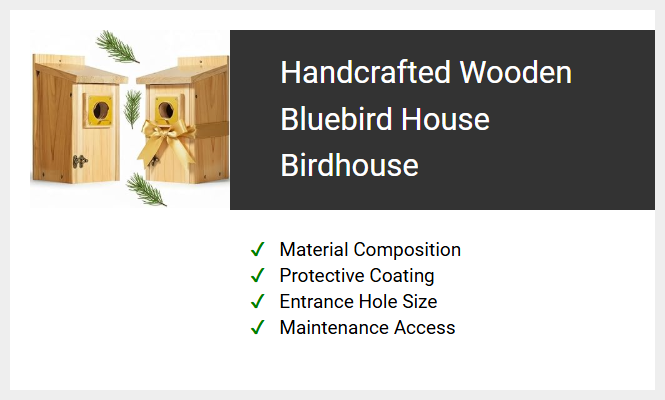 Handcrafted Wooden Bluebird House Birdhouse