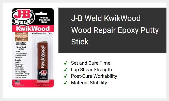 J-B Weld KwikWood Wood Repair Epoxy Putty Stick
