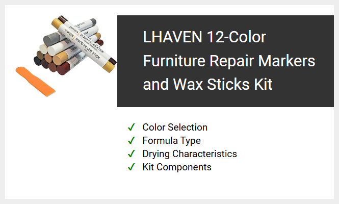 LHAVEN 12-Color Furniture Repair Markers and Wax Sticks Kit