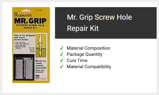 Mr. Grip Screw Hole Repair Kit