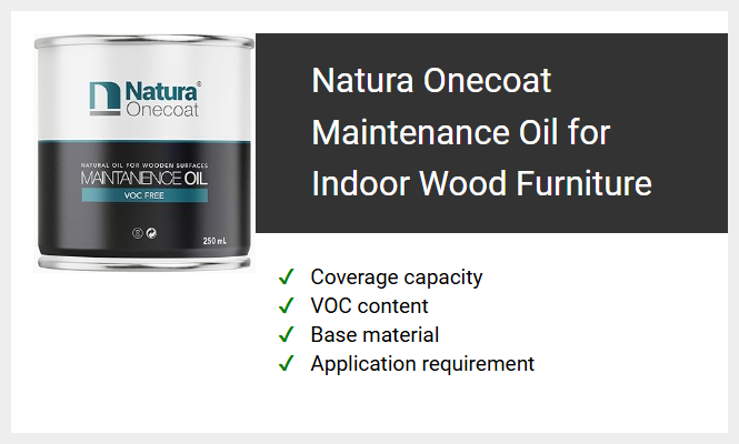 Natura Onecoat Maintenance Oil for Indoor Wood Furniture