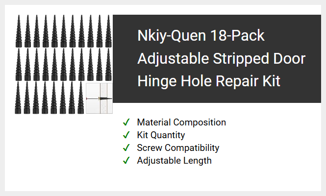 Nkiy-Quen 18-Pack Adjustable Stripped Door Hinge Hole Repair Kit