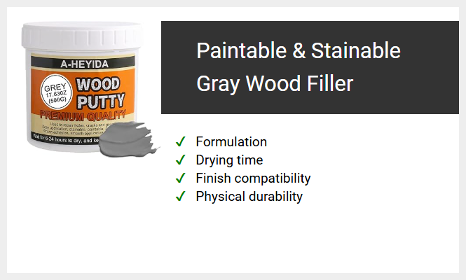 Paintable & Stainable Gray Wood Filler
