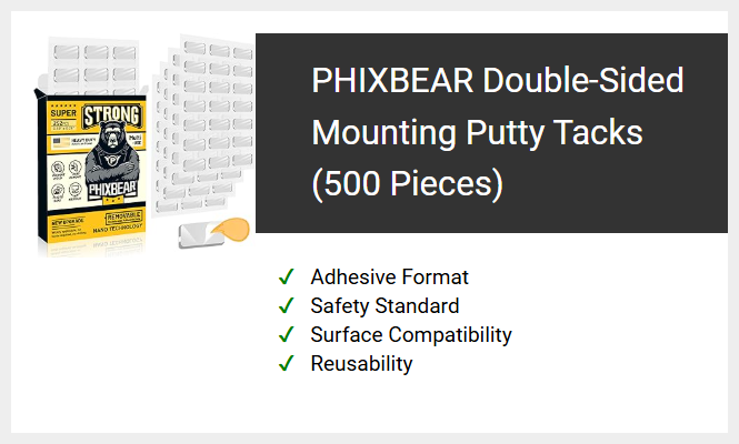 PHIXBEAR Double-Sided Mounting Putty Tacks (500 Pieces)