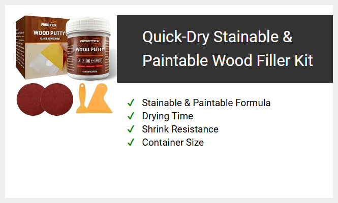 Quick-Dry Stainable & Paintable Wood Filler Kit
