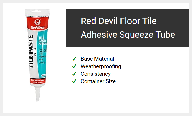 Red Devil Floor Tile Adhesive Squeeze Tube