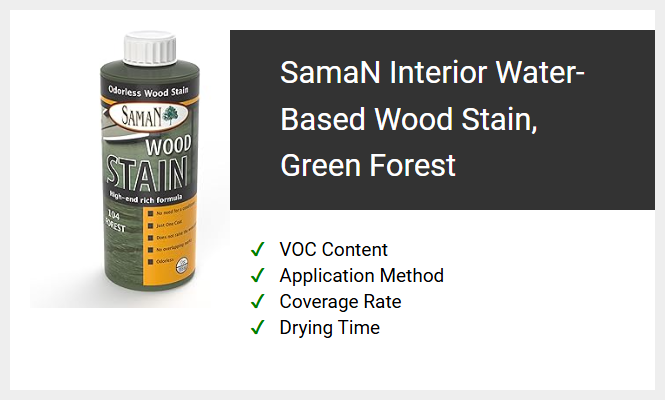 SamaN Interior Water-Based Wood Stain, Green Forest