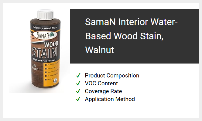 SamaN Interior Water-Based Wood Stain, Walnut