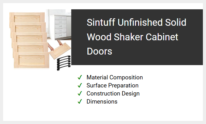 Sintuff Unfinished Solid Wood Shaker Cabinet Doors