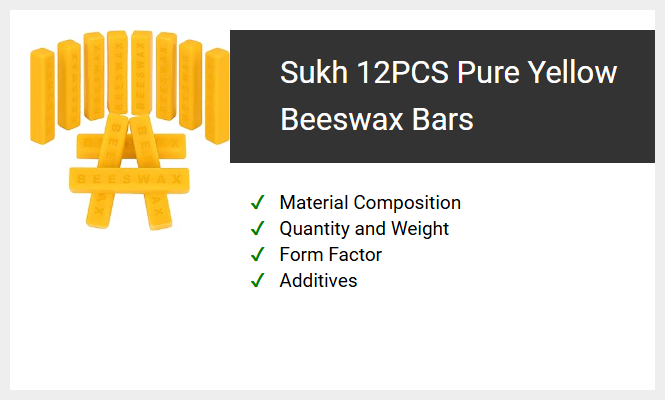 Sukh 12PCS Pure Yellow Beeswax Bars