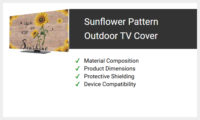 Sunflower Pattern Outdoor TV Cover