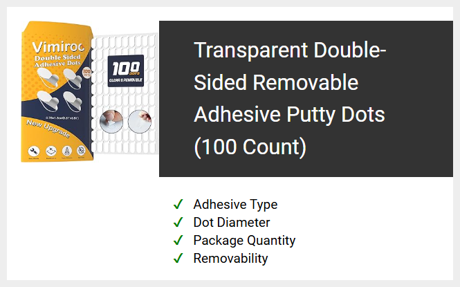 Transparent Double-Sided Removable Adhesive Putty Dots (100 Count)