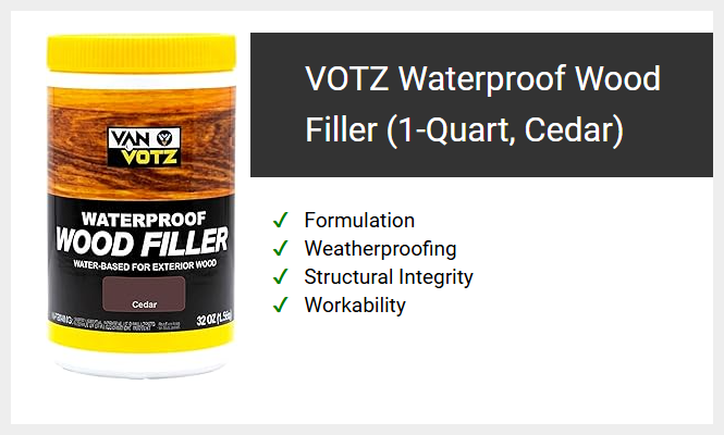 VOTZ Waterproof Wood Filler (1-Quart, Cedar)