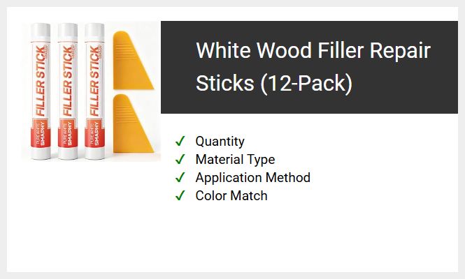 White Wood Filler Repair Sticks (12-Pack)