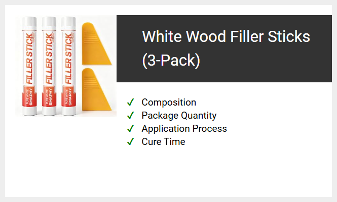 White Wood Filler Sticks (3-Pack)