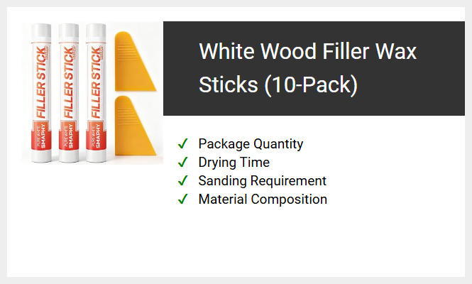 White Wood Filler Wax Sticks (10-Pack)