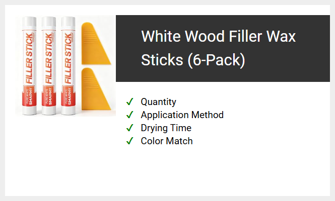 White Wood Filler Wax Sticks (6-Pack)