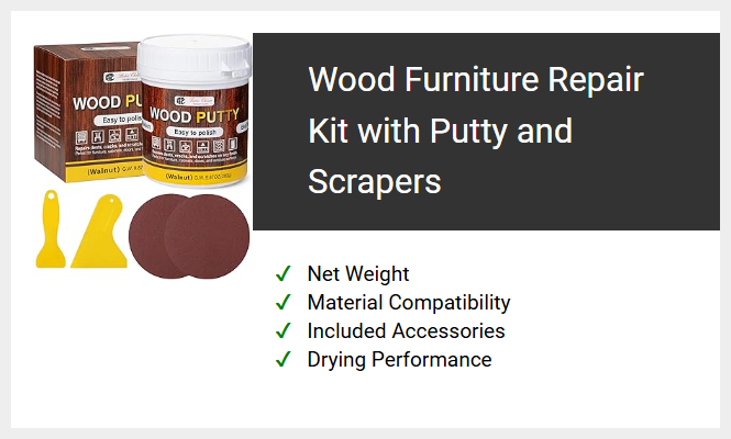 Wood Furniture Repair Kit with Putty and Scrapers