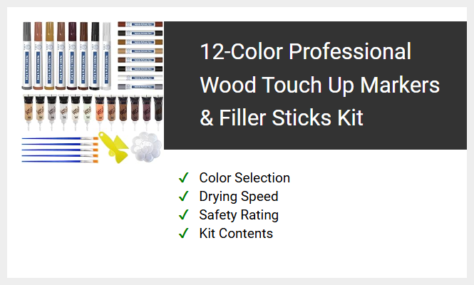 12-Color Professional Wood Touch Up Markers & Filler Sticks Kit
