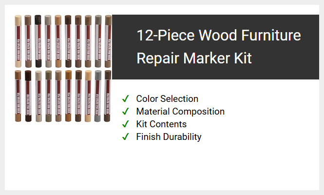 12-Piece Wood Furniture Repair Marker Kit