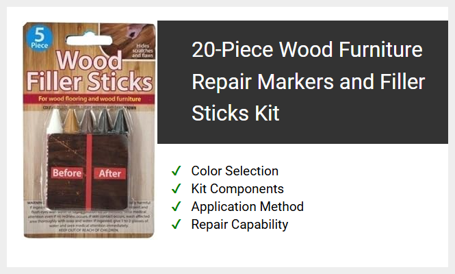 20-Piece Wood Furniture Repair Markers and Filler Sticks Kit