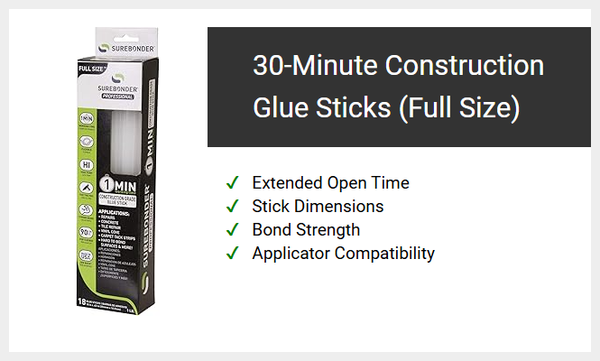 30-Minute Construction Glue Sticks (Full Size)