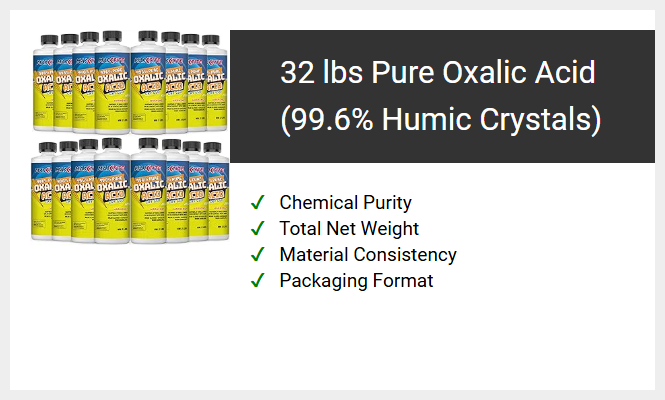 32 lbs Pure Oxalic Acid (99.6% Humic Crystals)