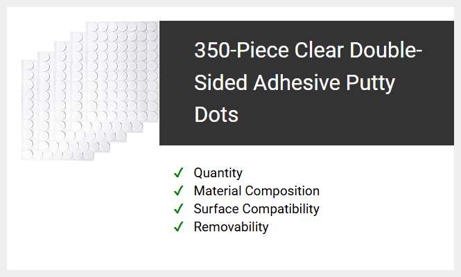 350-Piece Clear Double-Sided Adhesive Putty Dots