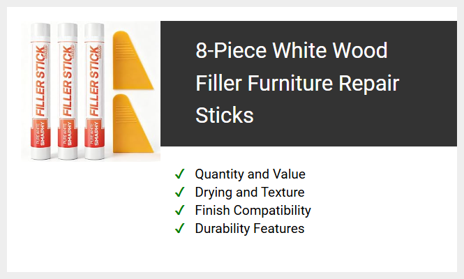 8-Piece White Wood Filler Furniture Repair Sticks