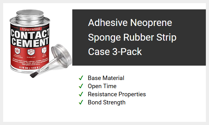 Adhesive Neoprene Sponge Rubber Strip Case 3-Pack
