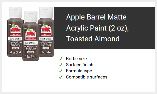 Apple Barrel Matte Acrylic Paint (2 oz), Toasted Almond