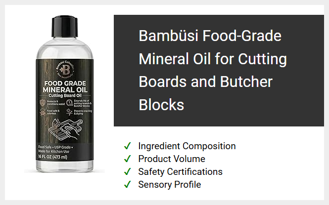 Bambüsi Food-Grade Mineral Oil for Cutting Boards and Butcher Blocks