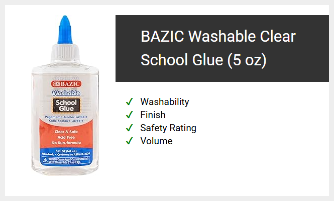BAZIC Washable Clear School Glue (5 oz)